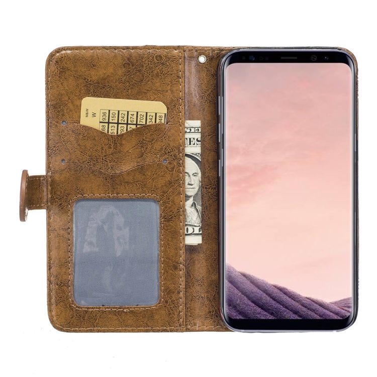 For Galaxy Note 8 Retro Oil Wax Texture Embossed Horizontal Flip Leather Case with Holder & Card Slots & Wallet & Photo Frame & Lanyard