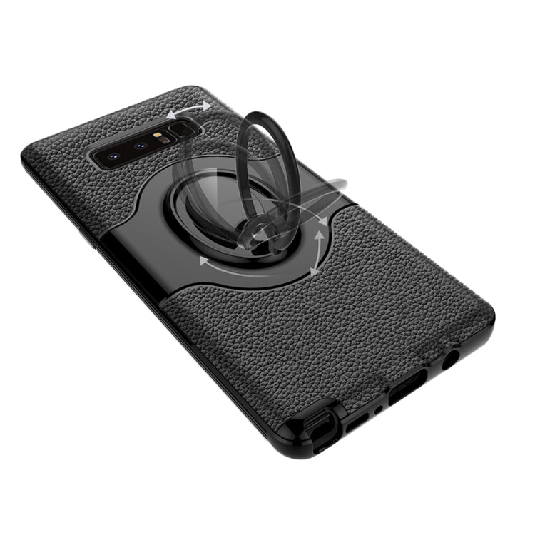 For Galaxy Note 8 Dropproof Full Coverage Protective Case Cover with Magnetic Rotatable Ring Holder