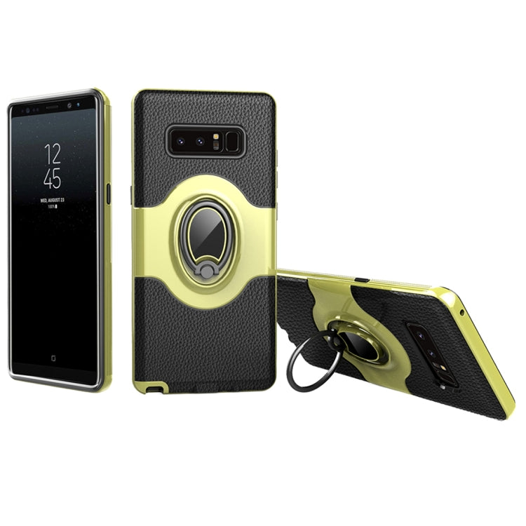 For Galaxy Note 8 Dropproof Full Coverage Protective Case Cover with Magnetic Rotatable Ring Holder