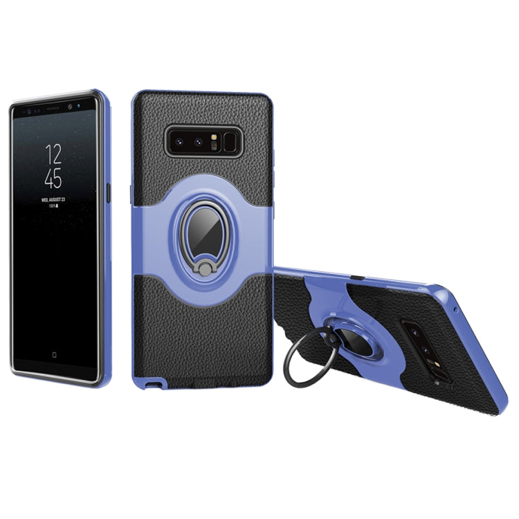 For Galaxy Note 8 Dropproof Full Coverage Protective Case Cover with Magnetic Rotatable Ring Holder