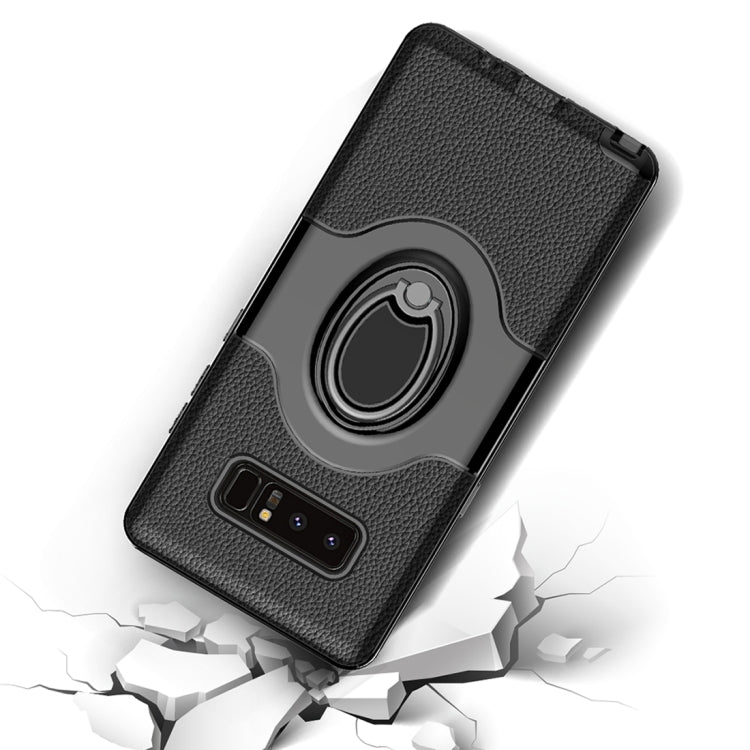 For Galaxy Note 8 Dropproof Full Coverage Protective Case Cover with Magnetic Rotatable Ring Holder