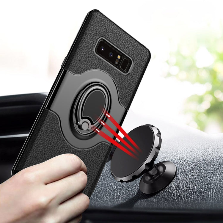 For Galaxy Note 8 Dropproof Full Coverage Protective Case Cover with Magnetic Rotatable Ring Holder