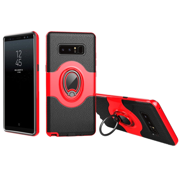 For Galaxy Note 8 Dropproof Full Coverage Protective Case Cover with Magnetic Rotatable Ring Holder