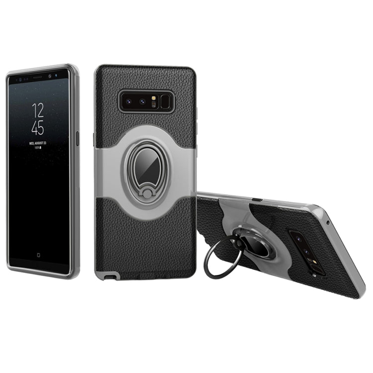 For Galaxy Note 8 Dropproof Full Coverage Protective Case Cover with Magnetic Rotatable Ring Holder