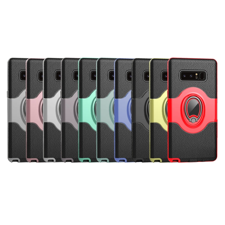 For Galaxy Note 8 Dropproof Full Coverage Protective Case Cover with Magnetic Rotatable Ring Holder