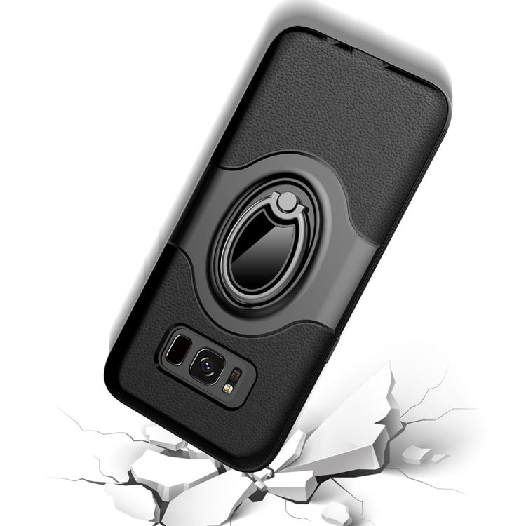 For Galaxy S8 + / G955 Dropproof Full Coverage Protective Case Cover with Magnetic Rotatable Ring Holder