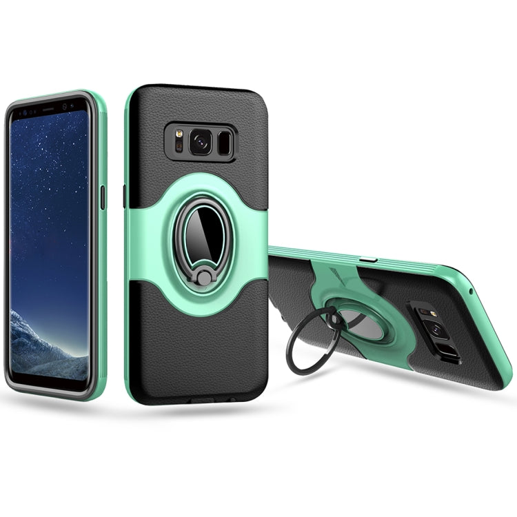 For Galaxy S8 + / G955 Dropproof Full Coverage Protective Case Cover with Magnetic Rotatable Ring Holder