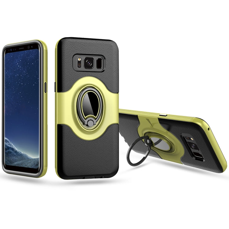 For Galaxy S8 + / G955 Dropproof Full Coverage Protective Case Cover with Magnetic Rotatable Ring Holder