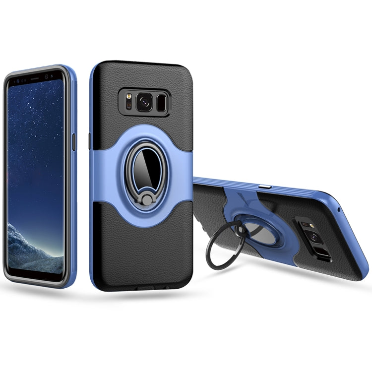 For Galaxy S8 + / G955 Dropproof Full Coverage Protective Case Cover with Magnetic Rotatable Ring Holder