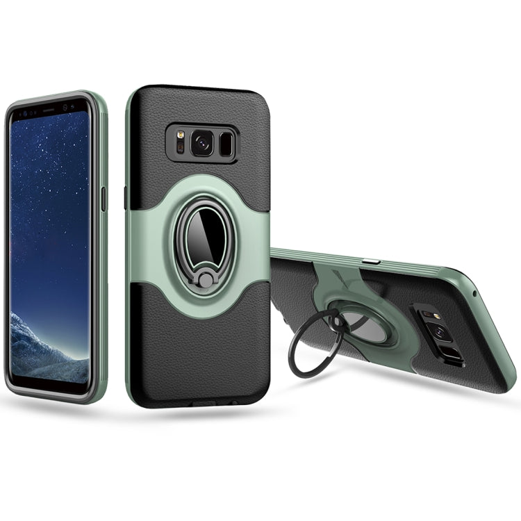 For Galaxy S8 + / G955 Dropproof Full Coverage Protective Case Cover with Magnetic Rotatable Ring Holder