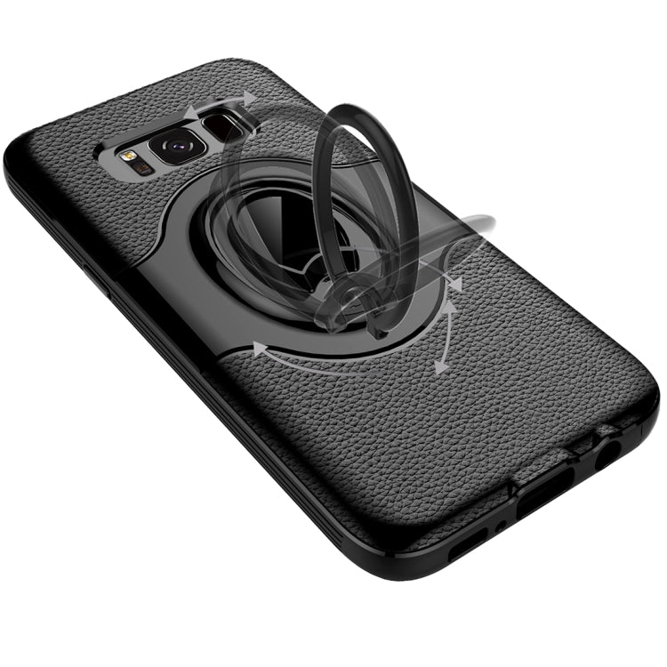 For Galaxy S8 + / G955 Dropproof Full Coverage Protective Case Cover with Magnetic Rotatable Ring Holder