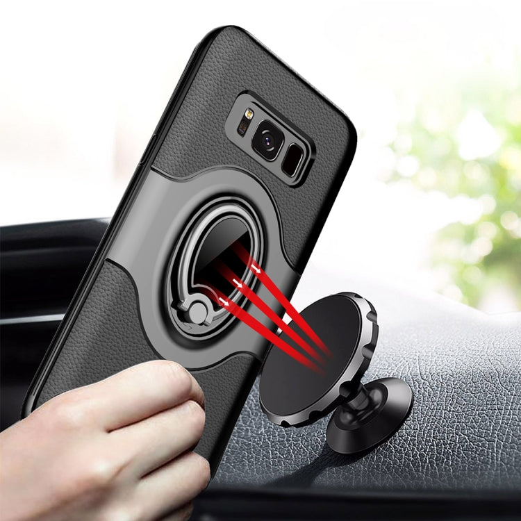 For Galaxy S8 + / G955 Dropproof Full Coverage Protective Case Cover with Magnetic Rotatable Ring Holder
