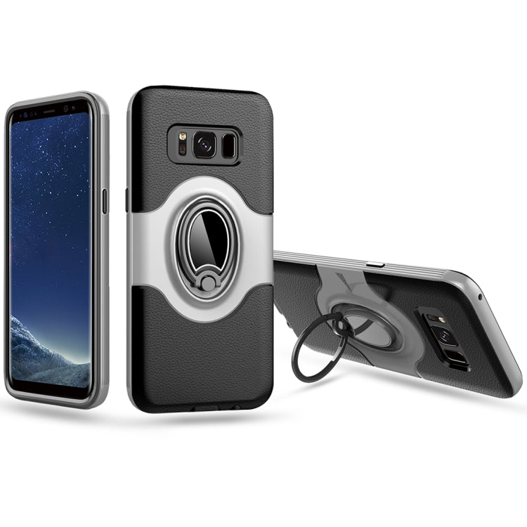 For Galaxy S8 + / G955 Dropproof Full Coverage Protective Case Cover with Magnetic Rotatable Ring Holder