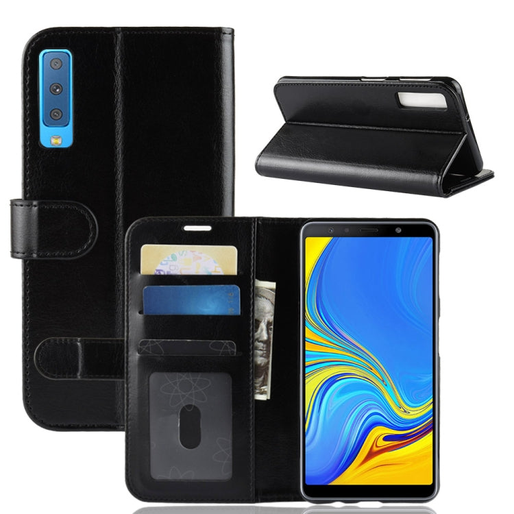 For Galaxy A7 (2018) / A750 Crazy Horse Texture Horizontal Flip Leather Case with Holder & Card Slots & Wallet