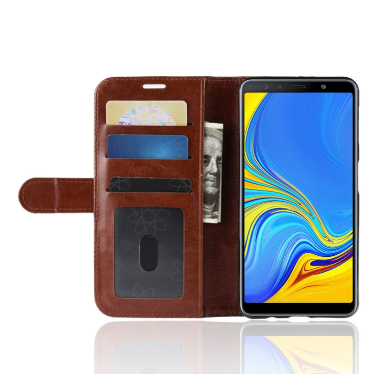 For Galaxy A7 (2018) / A750 Crazy Horse Texture Horizontal Flip Leather Case with Holder & Card Slots & Wallet