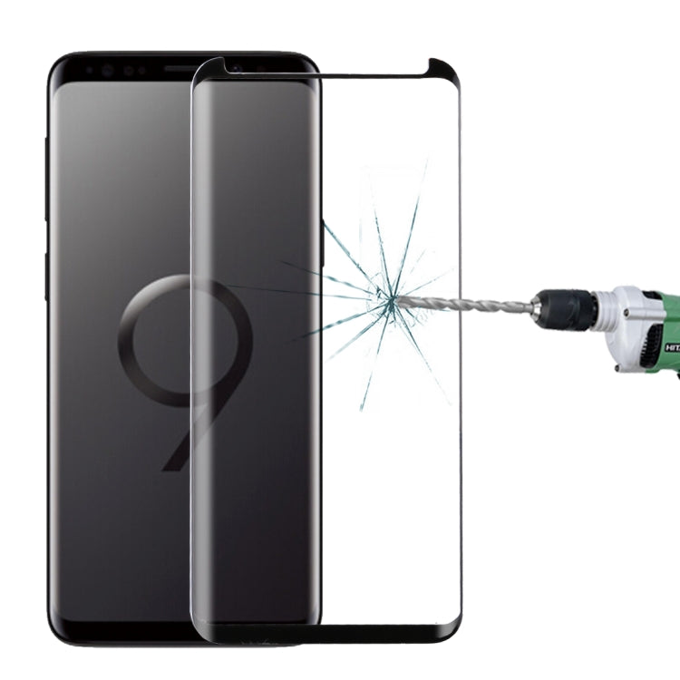 For Galaxy S9 0.33mm 9H Surface Hardness 3D Curved Edge Anti-scratch Non-full Screen HD Fully Adhesive Glass Screen Protector (Black)