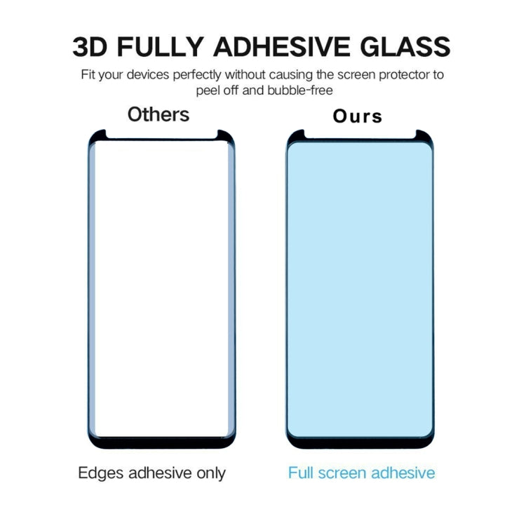 For Galaxy S9 0.33mm 9H Surface Hardness 3D Curved Edge Anti-scratch Non-full Screen HD Fully Adhesive Glass Screen Protector (Black)