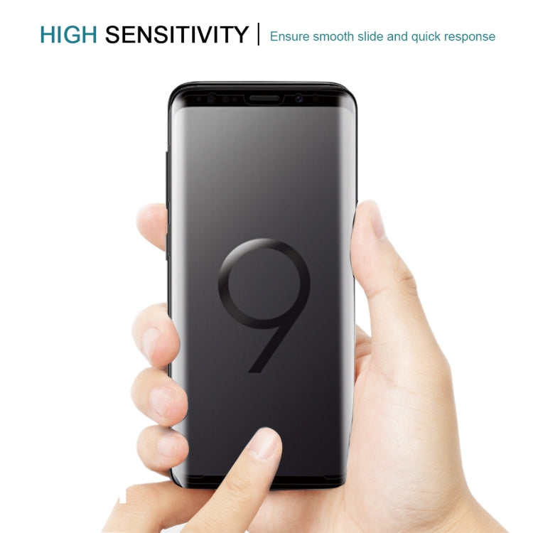 For Galaxy S9+ 9H Surface Hardness 3D Curved Edge Anti-scratch Full Screen HD Tempered Glass Screen Protector