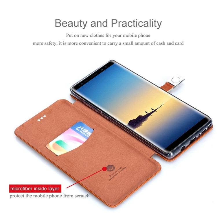 Lenuo for Galaxy Note 8 PU + TPU Crazy Horse Texture Horizontal Flip Leather Case with Card Slots