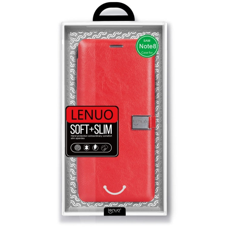 Lenuo for Galaxy Note 8 PU + TPU Crazy Horse Texture Horizontal Flip Leather Case with Card Slots