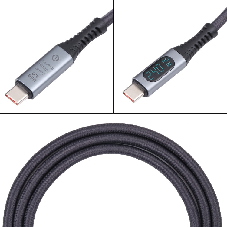 40Gbps 8K USB-C/Type-C to USB-C/Type-C Digital Video Cable Compatible with USB 4, Length: 1m (Black)