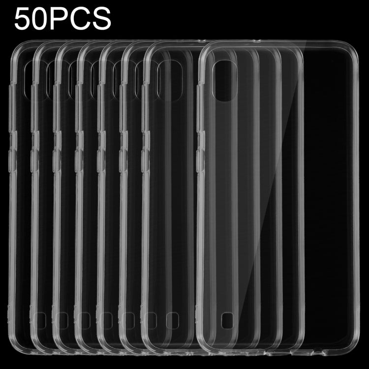 50 PCS 0.75mm Ultrathin Transparent TPU Soft Protective Case for Galaxy A10