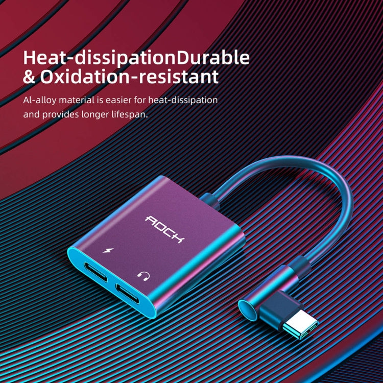 ROCK CA02 USB-C / Type-C to 2 USB-C / Type-C PD Fast Charging Audio Adapter Cable, Length: 12cm(Black)