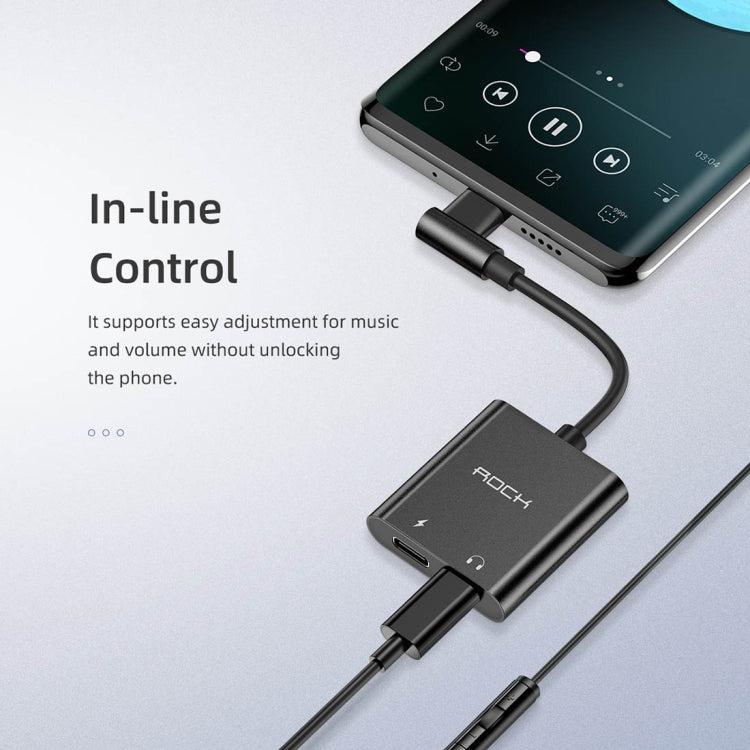 ROCK CA02 USB-C / Type-C to 2 USB-C / Type-C PD Fast Charging Audio Adapter Cable, Length: 12cm(Black)