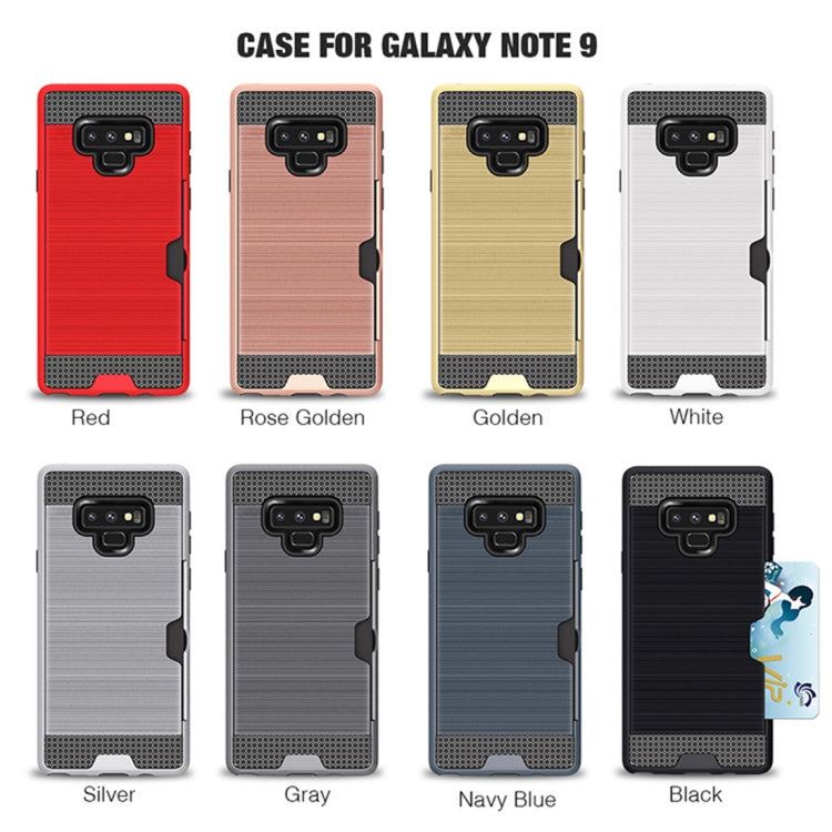 Brushed Texture Dropproof Protective Back Case for Galaxy Note 9, with Card Slot