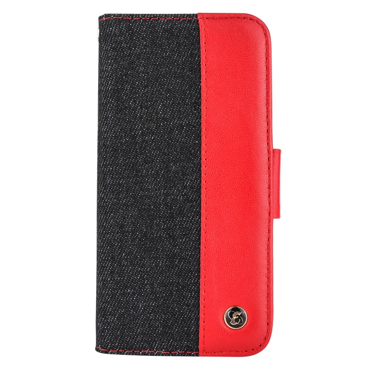 Detachable Denim Spliced Horizontal Flip Genuine Leather Case for Galaxy Note9, with Holder & Wallet & Card Slots