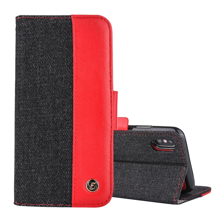 Detachable Denim Spliced Horizontal Flip Genuine Leather Case for Galaxy Note9, with Holder & Wallet & Card Slots