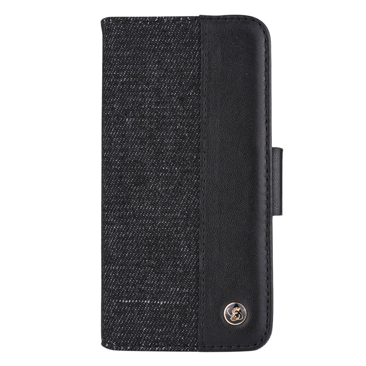 Detachable Denim Spliced Horizontal Flip Genuine Leather Case for Galaxy Note9, with Holder & Wallet & Card Slots
