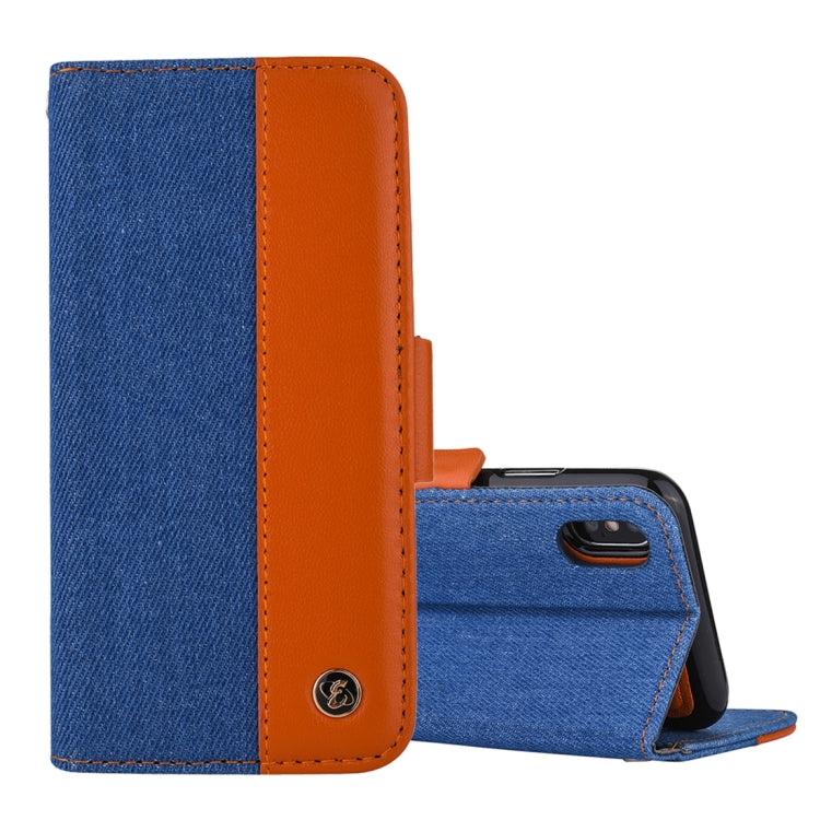 Detachable Denim Spliced Horizontal Flip Genuine Leather Case for Galaxy Note9, with Holder & Wallet & Card Slots