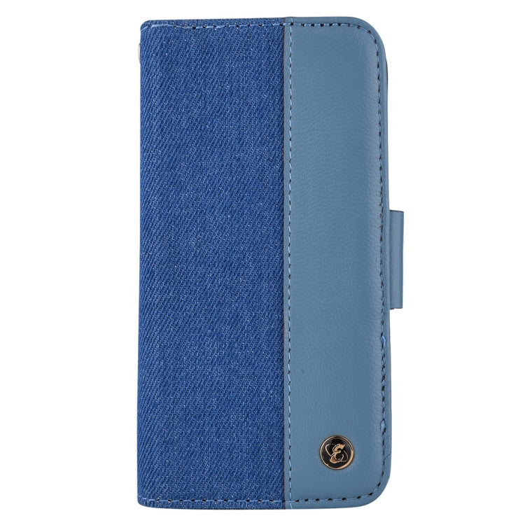 Detachable Denim Spliced Horizontal Flip Genuine Leather Case for Galaxy Note9, with Holder & Wallet & Card Slots