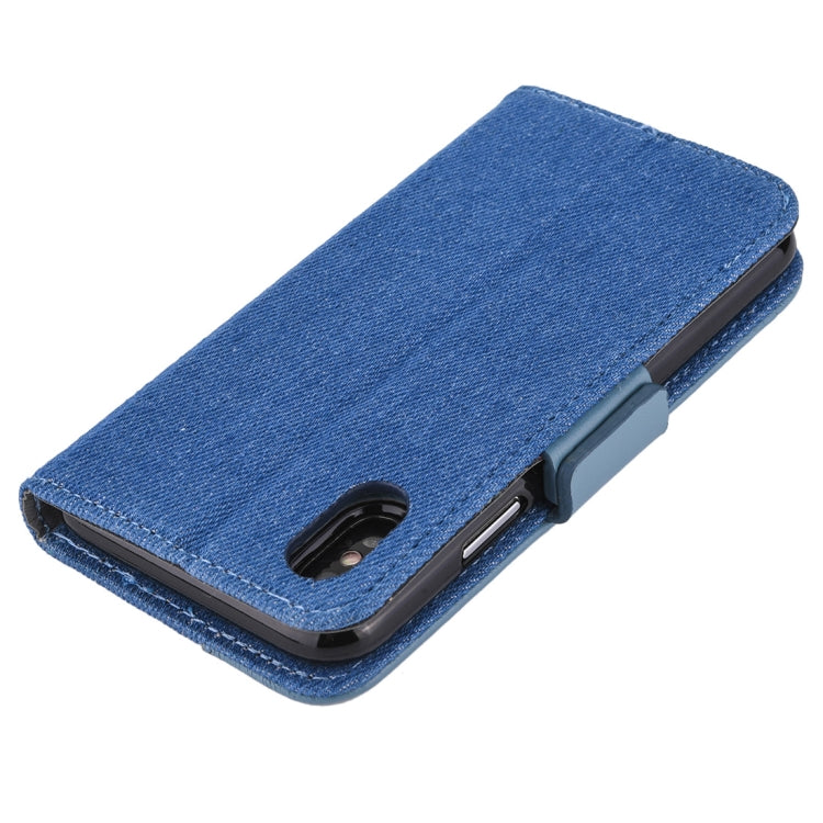 Detachable Denim Spliced Horizontal Flip Genuine Leather Case for Galaxy Note9, with Holder & Wallet & Card Slots