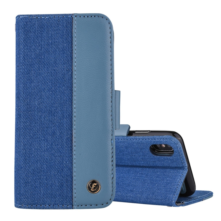 Detachable Denim Spliced Horizontal Flip Genuine Leather Case for Galaxy Note9, with Holder & Wallet & Card Slots