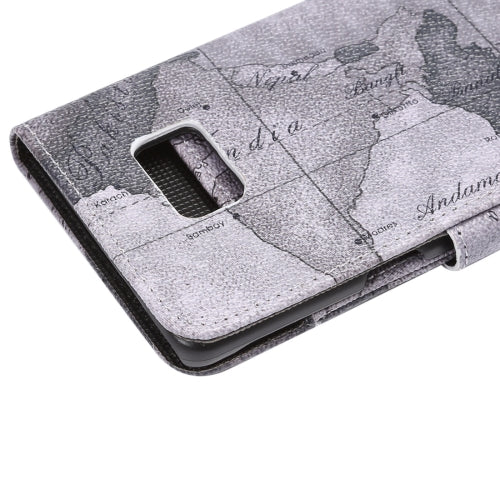 For Galaxy Note 7 / N930 Map Texture Magnetic Adsorption Horizontal Flip Leather Case with Card Slot & Holder & Wallet,Random Pattern Delivery(Grey)
