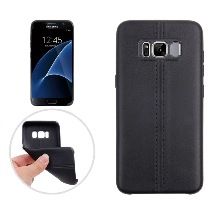 For Galaxy S8 Double Line Smooth Surface Anti-collision TPU Protective Case