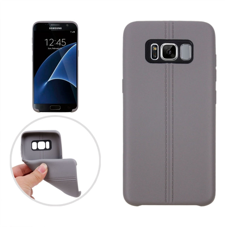 For Galaxy S8 Double Line Smooth Surface Anti-collision TPU Protective Case