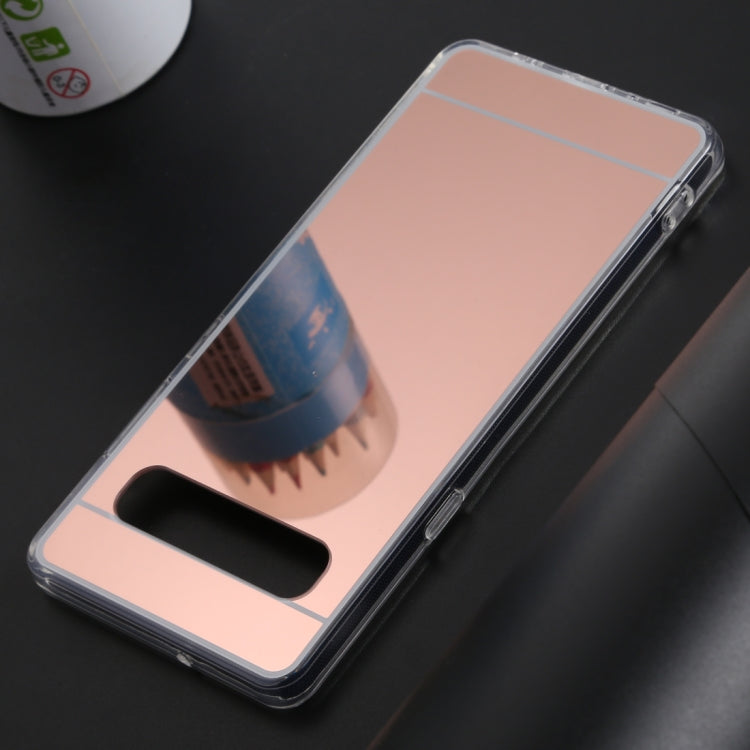 Ultra-thin Electroplating Mirror Acrylic TPU Protective Back Cover Case for Galaxy S10 5G(Rose Gold)