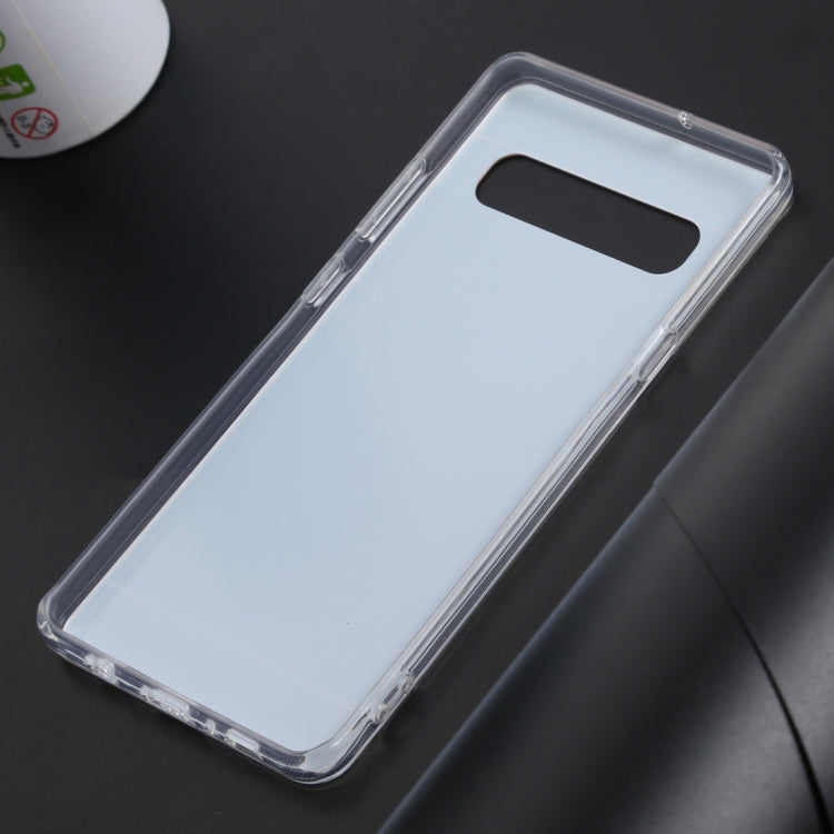 Ultra-thin Electroplating Mirror Acrylic TPU Protective Back Cover Case for Galaxy S10 5G(Rose Gold)