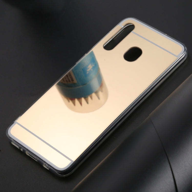 Ultra-thin Electroplating Mirror Acrylic TPU Protective Back Cover Case for Galaxy A30(Gold)