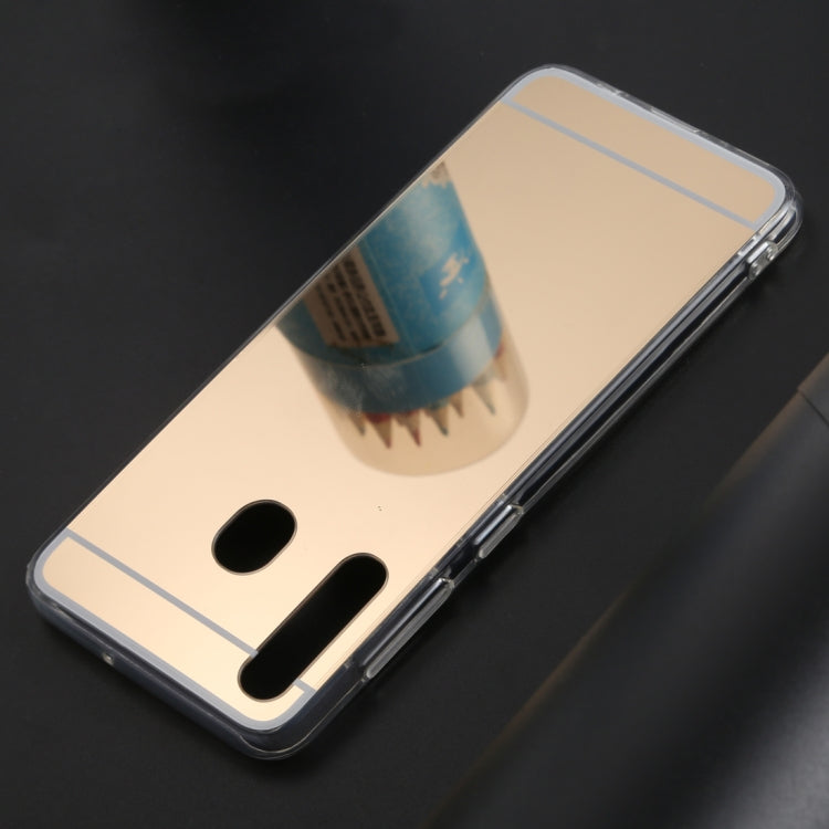 Ultra-thin Electroplating Mirror Acrylic TPU Protective Back Cover Case for Galaxy A30(Gold)