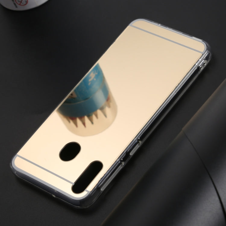 Ultra-thin Electroplating Mirror Acrylic TPU Protective Back Cover Case for Galaxy M20(Gold)