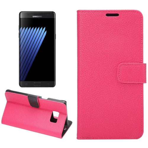For Galaxy Note 7 / N930 Lichee Texture Magnetic Adsorption Horizontal Flip Leather Case with Card Slot & Holder & Wallet