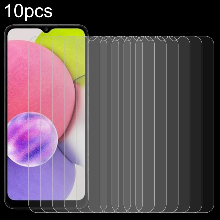 10pcs 0.26mm 9H 2.5D High Aluminum Tempered Glass Film For Samsung Galaxy A04s / A04 / A04e / M04 / F04