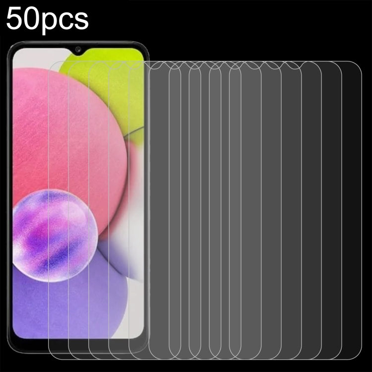50pcs 0.26mm 9H 2.5D High Aluminum Tempered Glass Film For Samsung Galaxy A04s / A04 / A04e / M04 / F04