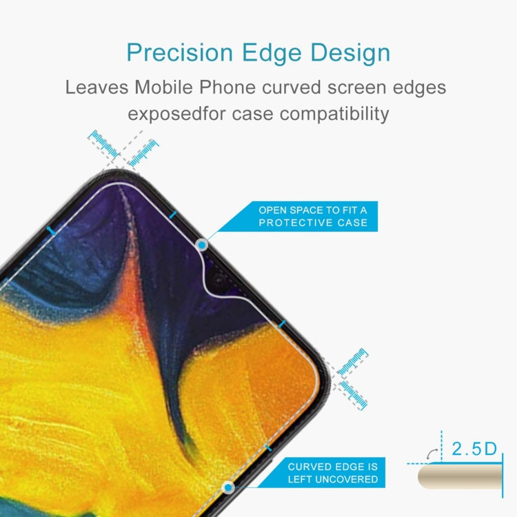 50pcs 0.26mm 9H 2.5D High Aluminum Tempered Glass Film For Samsung Galaxy A30 / A50 / M30 / A20