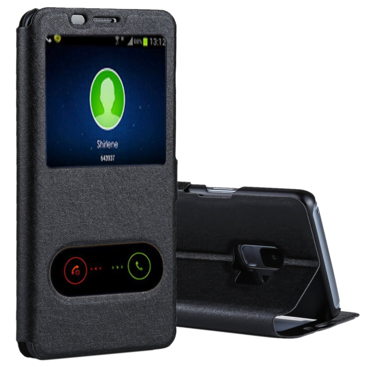 For Galaxy S9 Silk Texture Horizontal Flip Leather Case with Call Display ID & Answer / Reject Display
