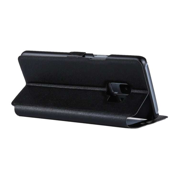 For Galaxy S9 Silk Texture Horizontal Flip Leather Case with Call Display ID & Answer / Reject Display